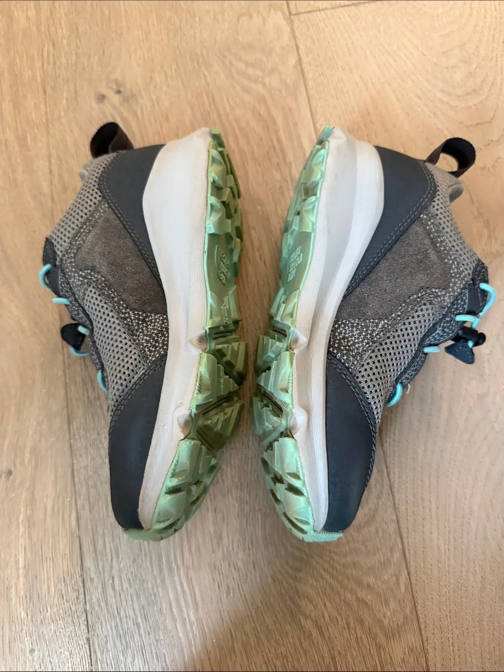 The North Face Kids Grey and Teal Lace-Lock Trail Sneakers